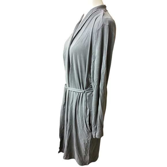 Barefoot Dreams Malibu Sand Washed Jersey Midi Robe XL Dark Steel Blue - Picture 3 of 4